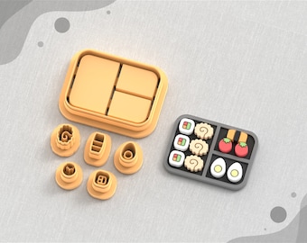 Sushi Box Polymer Clay Earring Cutters: 4 Sizes, STL File (Digital Download)