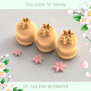 Lilie Mini Clay Cutter 3 Größen | Polymer Clay Ausstechformen | Micro Cutter | Ohrringherstellung | Digitale Datei