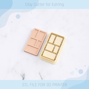 Shelves D Clay Cutter, Bookshelf Clay Cutter, 4 Sizes, STL Earring, Digital STL File