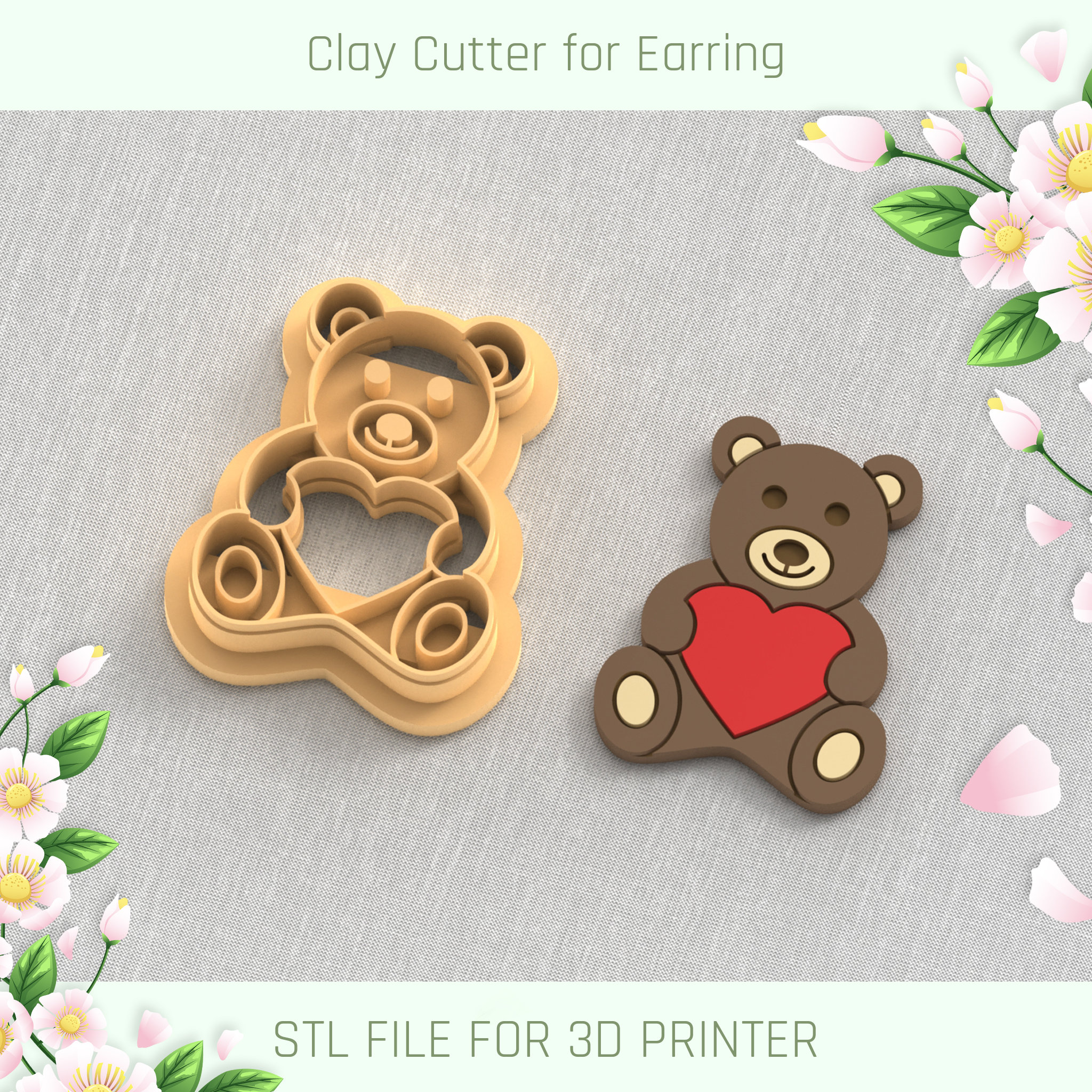 Heart and bow clay cutter, Valentine's day clay cutters - Lala Handmade  store