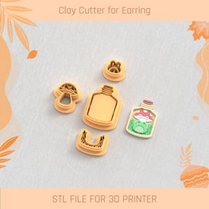 Autumn Glade Clay Cutter: 5 maten, STL-oorbelbestand (digitale download)
