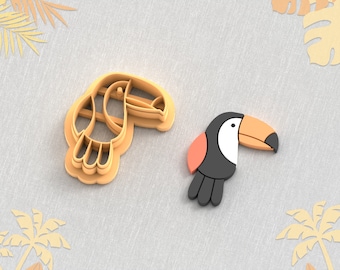 Toucan Bird Clay Cutter: Tropical Earring STL File (Digital Download)