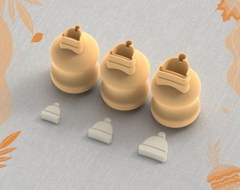 Hat Polymer Clay Cutter, Tiny Cutters, Micro Clay Cutters, 3 Sizes, Digital File