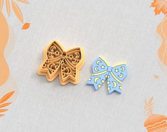 Night Star Ribbon Clay Cutter: Autumn Earring STL File (5 Sizes) (Digital Download