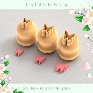 Butterfly Mini Clay Cutter 3 Sizes | Polymer Clay Cutters | Micro Cutters | Earring Making | Digital File