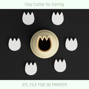 Tulip Micro Clay Cutter, Mini Clay Tools, 3D Printer File, Digital Download