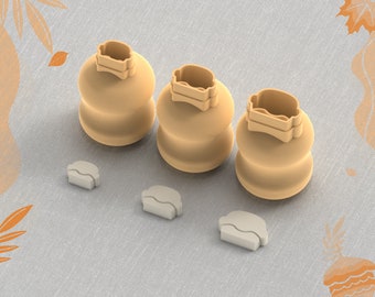 Pie Polymer Clay Cutter, Tiny Cutters, Micro Clay Cutters, 3 Sizes, Digital File