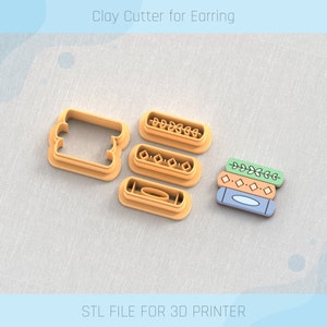 Book Stack Three Books Clay Cutter, Shelves Accessories, Bookshelf Clay Cutter, 3 Sizes, STL Earring, Digital STL File