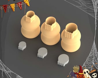 Scull Polymer Clay Cutter, Tiny Cutters, Micro Clay Cutters, 3 Sizes, Digital File