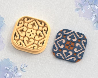 Moroccan Tyle I Clay Cutter, Mediterranean Tile, STL Earring, 5 Sizes, Digital STL File