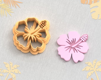Taglierina per argilla a forma di fiore tropicale: file STL per orecchini, 5 misure (download digitale)