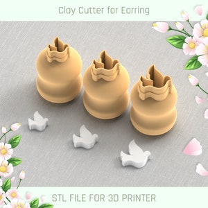 Valentine Taube Mini Ton Ausstecher 3 Größen | Polymer Clay Cutters | Micro Cutters | Ohrringe machen | Digitale Datei