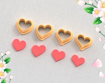 Heart Clay Cutter Set: 7 Sizes, Valentine's Day Earring STL File (Digital Download)