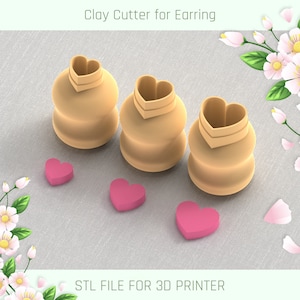 Micro Valentine Heart Mini Clay Cutter 3 Sizes | Polymer Clay Cutters | Micro Cutters | Earring Making | Digital File