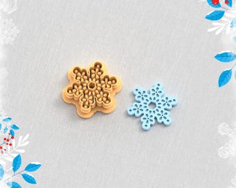 Snow Petal Clay Cutter, Christmas Clay Cutters, 5 Sizes, STL Earring, Digital STL File