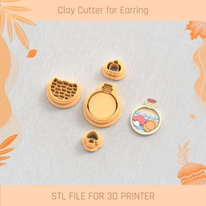 Herfstoogst in een kolf Clay Cutter, Autumn Clay Cutters, 5 maten, STL-oorbel, digitaal STL-bestand