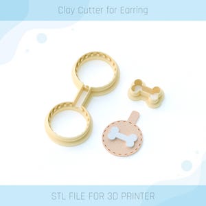 Emporte-pièce en forme de porte-clé en cuir pour chien, emporte-pièces point, 3 tailles, boucle d'oreille STL, fichier numérique STL