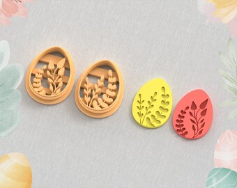 Eggs With Plants Clay Cutter, Easter Day Clay Cutter, 5 Sizes, STL Earring, Digital STL File