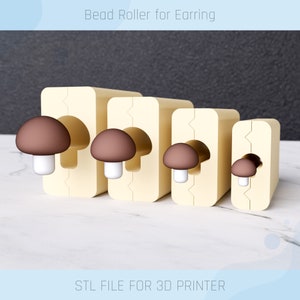 Puede incluir: Cuatro moldes de plástico beige para hacer cuentas de pendientes. Los moldes son de tamaño decreciente y cada uno tiene un agujero en forma de hongo.  STL FILE FOR 3D PRINTER