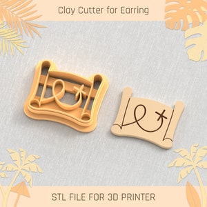 Schatzkarte Clay Cutter, Sommer Clay Cutters, 5 Größen, STL Ohrring, digitale STL Datei