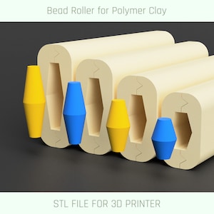 Polymer Clay Bicone Shape Bead Roller, 6-8-10-12mm, Custom Bead Roller, Bead Making Tool, 3D Printer File, Digital Download