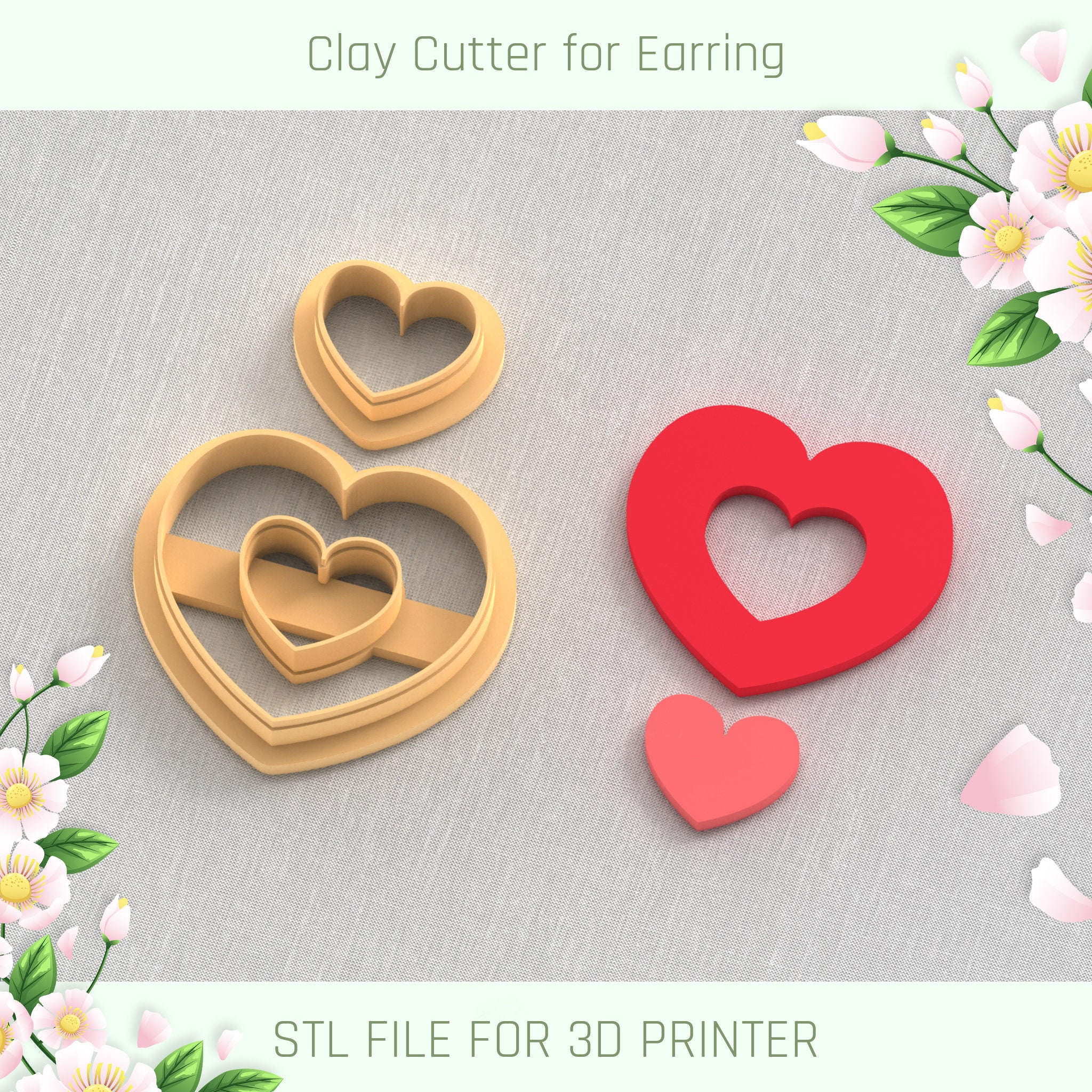 Heart Embossing Donut Clay Cutter • Polymer Clay Tools