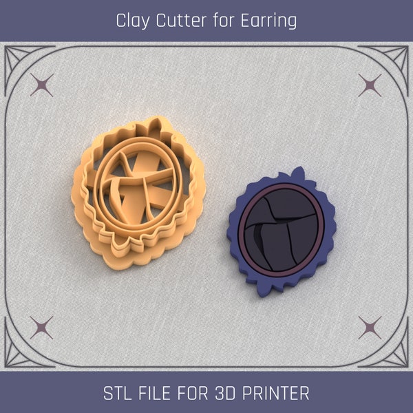 Broken Mirror Clay Cutter, Mystical Clay Cutter, 5 Sizes, STL Earring, Digital STL File
