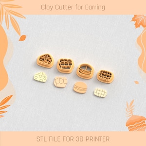 Autumn Bakery Clay Cutter-set: 6 maten, STL-bestand (digitale download)
