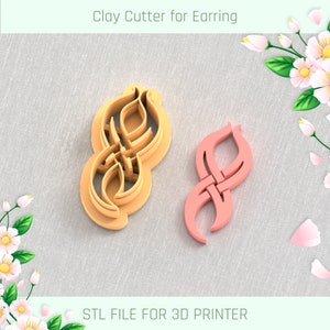 Cortador de arcilla para pendientes inusual: 5 tamaños, archivo STL (descarga digital)