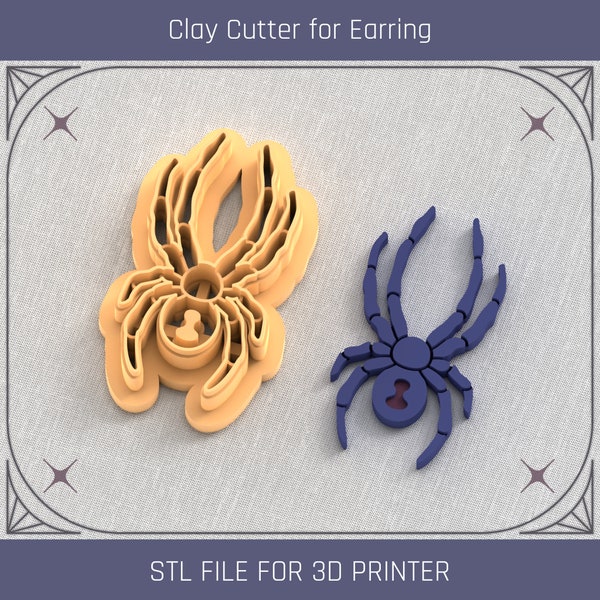 Black Widow Spider Clay Cutter, Mystical Clay Cutter, 4 Sizes, STL Earring, Digital STL File