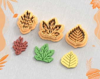 Autumn Leafs Pack A Clay Cutter, Autumn Clay Cutters, Fall Autumn Earring Clay Cutter, 5 Sizes, STL Earring, Digital STL File