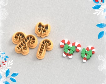 Christmas Lolipop Cane Clay Cutter, Winter Earring Cutters, Christmas Clay Cutters, 5 Sizes, STL Earring, Digital STL File
