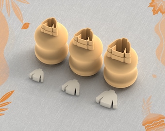 Sweater Polymer Clay Cutter, Tiny Cutters, Micro Clay Cutters, 3 Sizes, Digital File