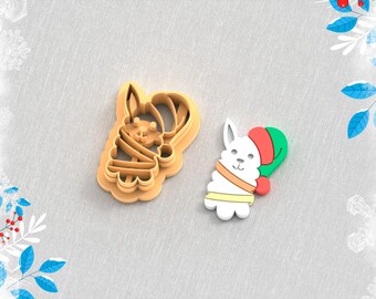 Christmas Llama Clay Cutter: 5 Sizes, STL Earring File (Digital Download)