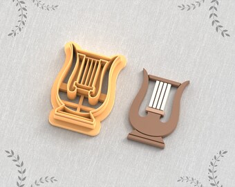 ギリシャのハープ粘土カッター：古代のイヤリングポリマー粘土STLファイル（デジタルダウンロード）