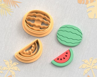 Watermelon Pack Clay Cutter, Summer Clay Cutters, 6 Sizes, STL Earring, Digital STL File