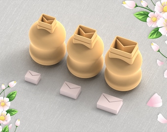 Micro Valentine Envelope Clay Cutter: Earring Making, 3 Sizes (Digital File)