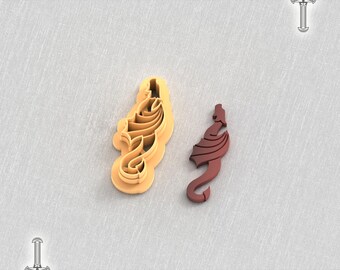 Flying Dragon D Clay Cutter, Earring Clay Cutter, 5 Sizes, STL Earring, Digital STL File