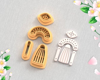 Ceramic Azulejo-Style Earring R1 Clay Cutter, Earring Clay Cutter, 5 Sizes, STL Earring, Digital STL File