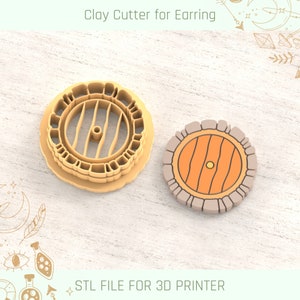Circle Doors Clay Cutter, Wizard School Clay Cutter, 5 Sizes, STL Earring, Digital STL File