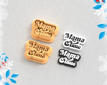 Mama Claus Clay Cutter: Christmas Earring STL File (Digital Download)