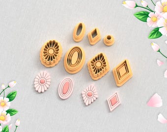 Art Deco Earring Clay Cutter Pack: 6 Sizes (Digital STL File)