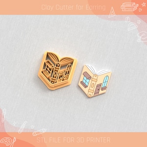Book House Clay Cutter: STL-bestand herfstoorbel (digitale download, 5 maten)