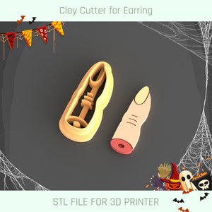 Severed Finger Clay Cutter: Halloween Earring STL File (Digital Download)