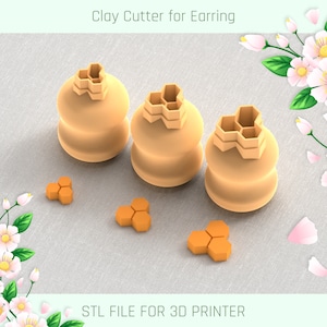 Honeycombs Mini Clay Cutter 3 Sizes | Polymer Clay Cutters | Micro Cutters | Earring Making | Digital File