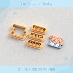 Book Stack Three Books Clay Cutter, Shelves Accessories, Bookshelf Clay Cutter, 3 Sizes, STL Earring, Digital STL File