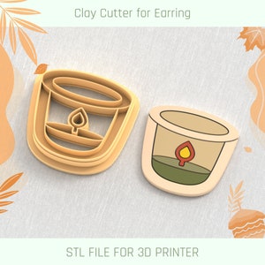 Candle Clay Cutter, Fall Autumn Earring Clay Cutter, 5 Sizes, STL Earring, Digital STL File