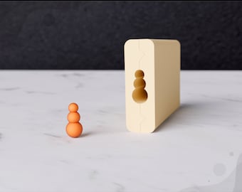 Snowman B Bead Roller, Custom Bead Roller, Bead Making Tool, 4 Sizes, 3D Printer File, Digital Download