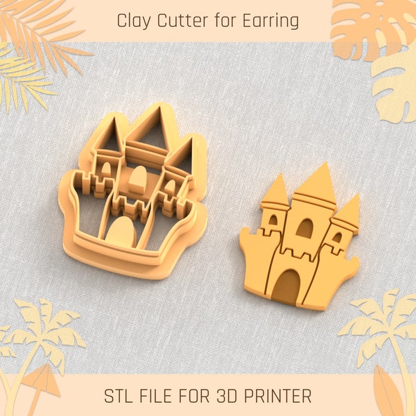 Sand House Clay Cutter, Sand House Earring, Summer Clay Cutters, 5 Sizes, STL Earring, Digital STL File