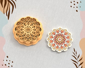 Boho Flower Polymer Clay Cutters, Embossed Flower Clay Cutters , 4 Sizes, STL Earring, Digital STL File